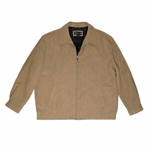 Geoffrey Beene Vintage Bomber Jacket Tan Light Quilted Men's XXL